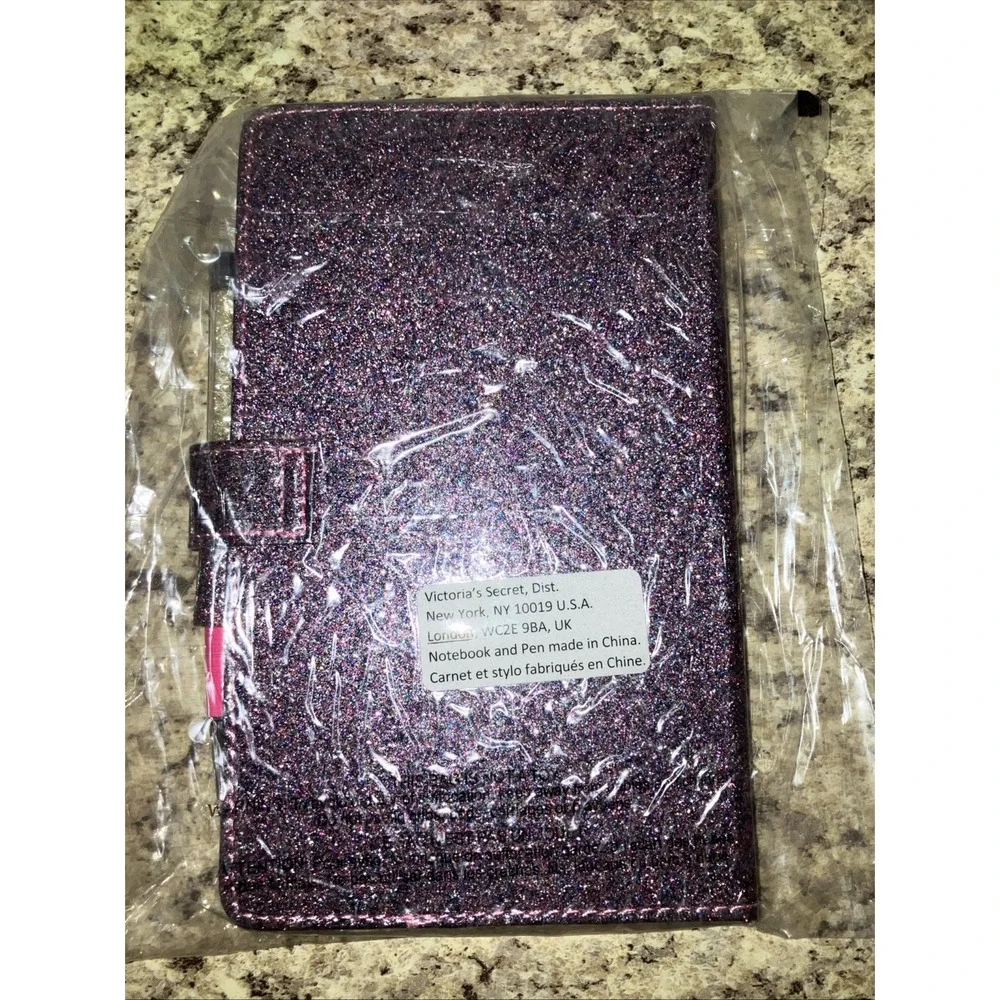Victoria's Secret Limited‎ Edition Purple Glitter Notebook Journal Crystal Pen